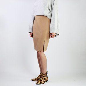 Vintage 90's Brooks Brothers Classic Camel Hair Skirt Size 6 Secretary Academia